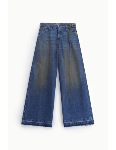 Jeans A Gamba Larga Con Fondo Ampio Please
