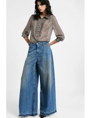 Jeans A Gamba Larga Con Fondo Ampio Please