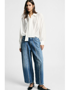 Wide-Leg Jeans With Contrast Stitching Please