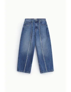 Wide-Leg Jeans With Contrast Stitching Please 2