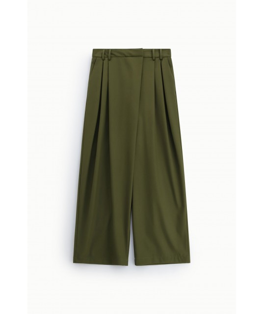 Pantalon palazzo taille haute à pinces, s'il vous plaît