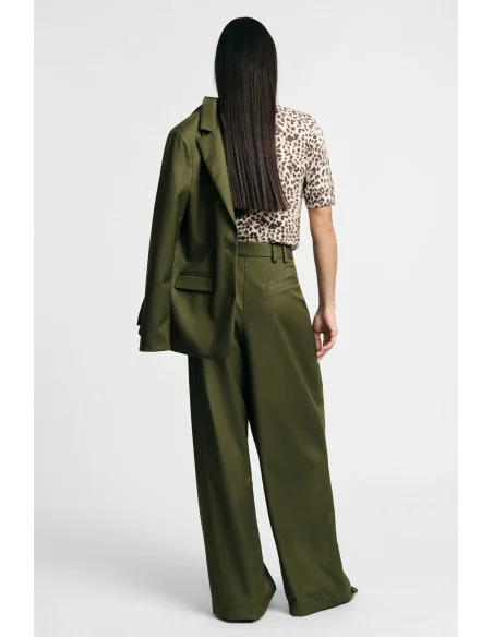 High-Waisted Palazzo Trousers with Pleats Please