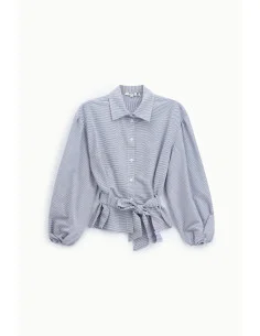 Chemise à rayures avec manches larges et ceinture Please 2