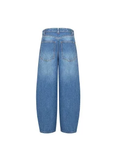 Rinascimento Distressed Balloon Jeans with Turn-up Waist 2