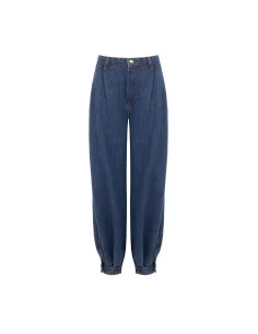 Jeans Baloon Con Pinces E Bottoni Alle Caviglie Rinascimento