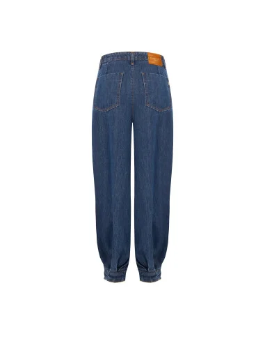 Rinascimento Balloon Jeans with Darts and Buttons at the Ankles