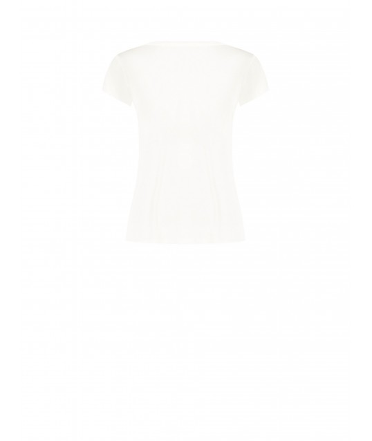 T-shirt coupe classique en mélange de viscose, avec imprimé « teckel » et strass « Rinascimento »