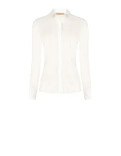 Rinascimento Fitted, Waist-Defining Cotton Shirt with Concealed Buttons