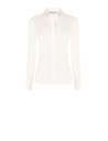 Rinascimento Fitted, Waist-Defining Cotton Shirt with Concealed Buttons