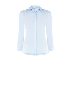 Camicia Sfiancata Aderente In Cotone Con Bottoni A Scomparsa Rinascimento 2