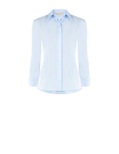 Chemise cintrée et moulante en coton avec boutons dissimulés « Rinascimento »