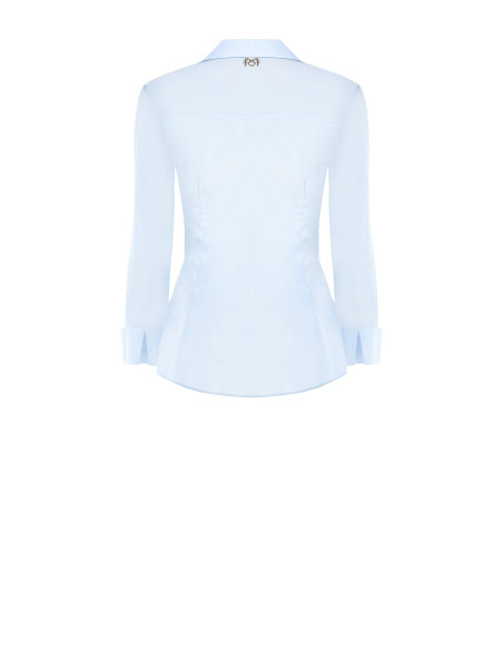 Rinascimento Fitted, Waist-Defining Cotton Shirt with Concealed Buttons