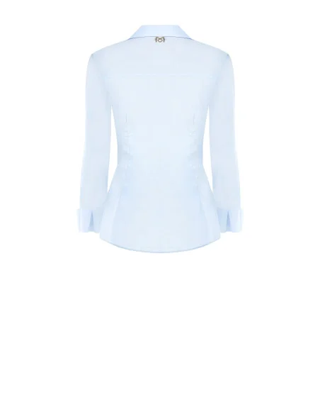 Rinascimento Fitted, Waist-Defining Cotton Shirt with Concealed Buttons