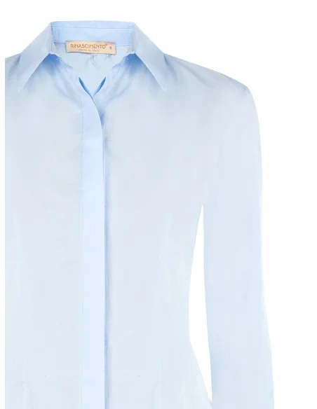 Chemise cintrée et moulante en coton avec boutons dissimulés « Rinascimento »
