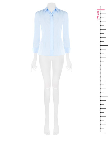 Chemise cintrée et moulante en coton avec boutons dissimulés « Rinascimento »