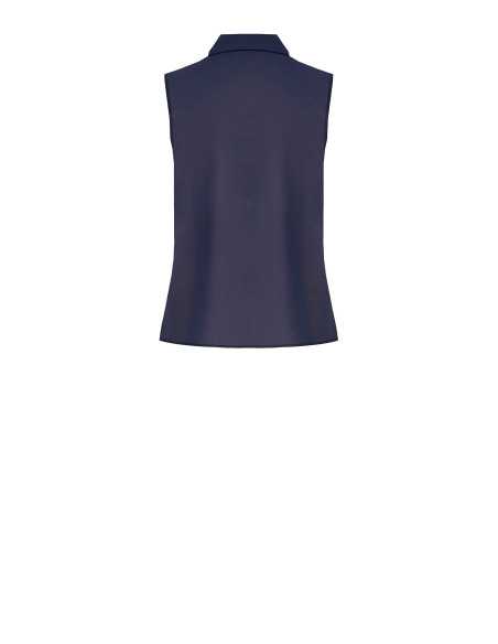 Blouse cintrée en georgette avec petit nœud et détail bijou « Rinascimento »