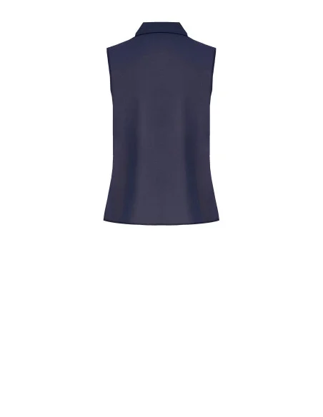 Blouse cintrée en georgette avec petit nœud et détail bijou « Rinascimento »