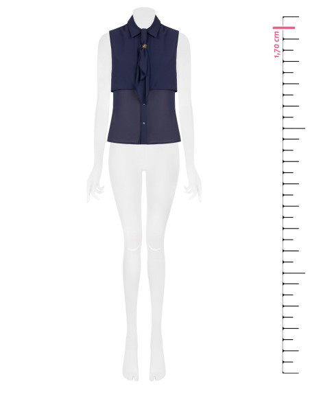 Fitted Georgette Blouse with Bow Tie and Rinascimento Jewellery Detail