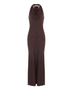 Rinascimento Glitter-Effect Lurex Flared Maxi Dress