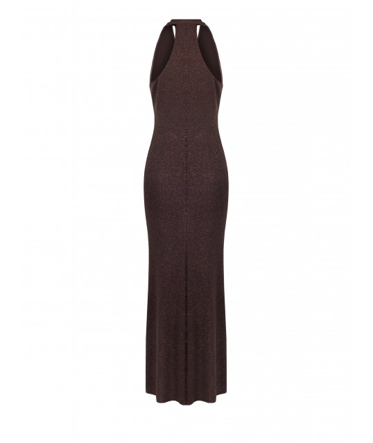Robe longue évasée en lurex à effet pailleté « Rinascimento »