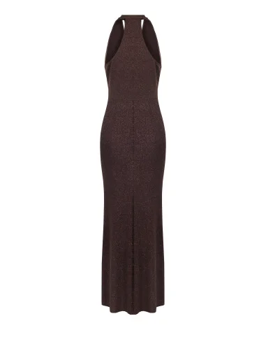 Robe longue évasée en lurex à effet pailleté « Rinascimento »
