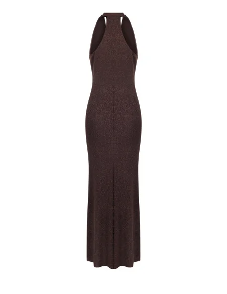 Robe longue évasée en lurex à effet pailleté « Rinascimento »