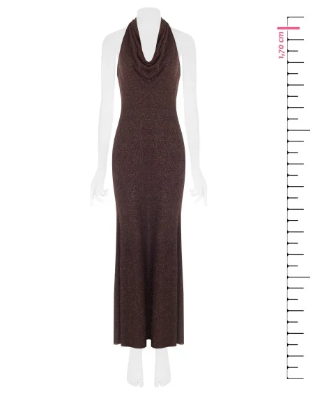 Robe longue évasée en lurex à effet pailleté « Rinascimento »