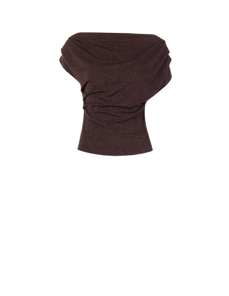 Lurex Top with a Glitter Effect, Gathered at the Hips – Rinascimento