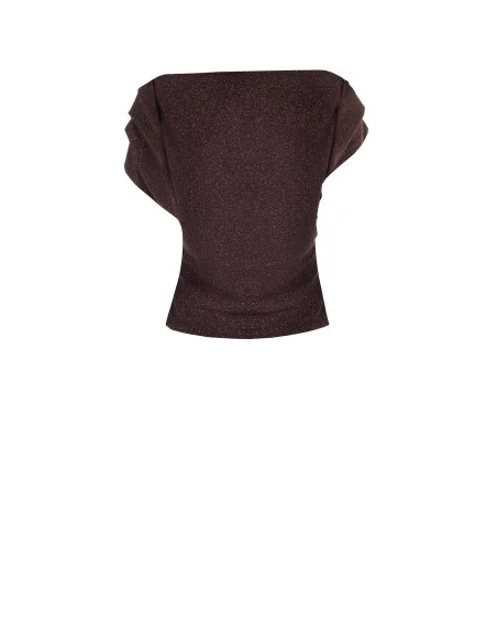 Lurex Top with a Glitter Effect, Gathered at the Hips – Rinascimento