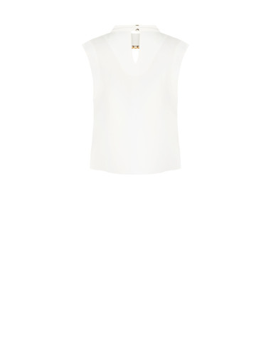Blouse sans manches à col montant et détail bijou « Rinascimento »