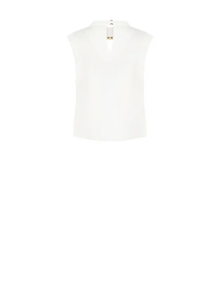 Blouse sans manches à col montant et détail bijou « Rinascimento »