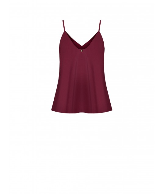 Top Fluido In Raso Con Doppio Scollo A V Rinascimento