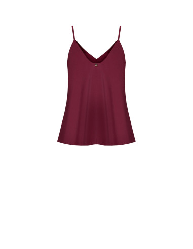 Top Fluido In Raso Con Doppio Scollo A V Rinascimento