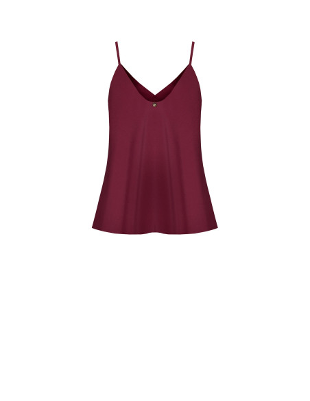 Top Fluido In Raso Con Doppio Scollo A V Rinascimento