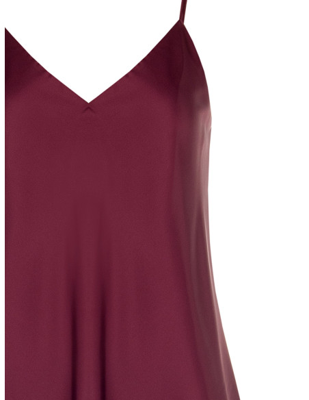 Rinascimento-Style Satin Fluid Top with Double V-Neck