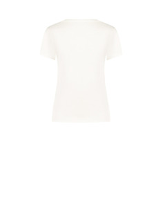T-shirt coupe classique en coton mélangé, imprimé léopard avec strass « Rinascimento » 2