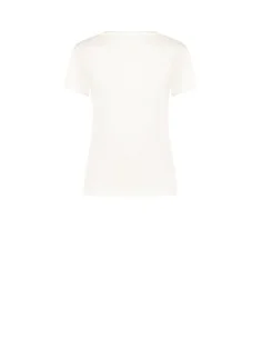 T-shirt coupe classique en coton mélangé, imprimé léopard avec strass « Rinascimento » 2