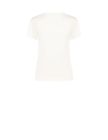 T-shirt coupe classique en coton mélangé, imprimé léopard avec strass « Rinascimento »