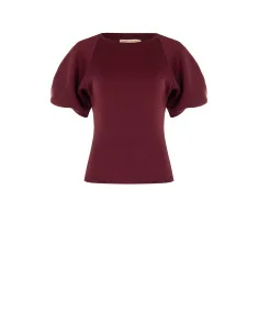 Rinascimento Neoprene Fitted Top with Balloon Sleeves