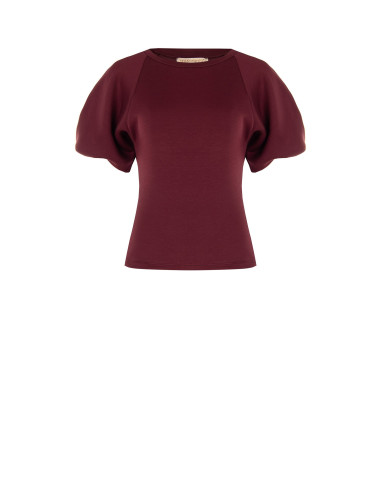 Rinascimento Neoprene Fitted Top with Balloon Sleeves