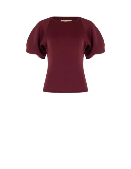 Top Sfiancato In Neoprene Con Maniche A Palloncino Rinascimento