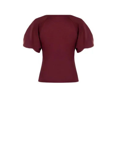 Rinascimento Neoprene Fitted Top with Balloon Sleeves