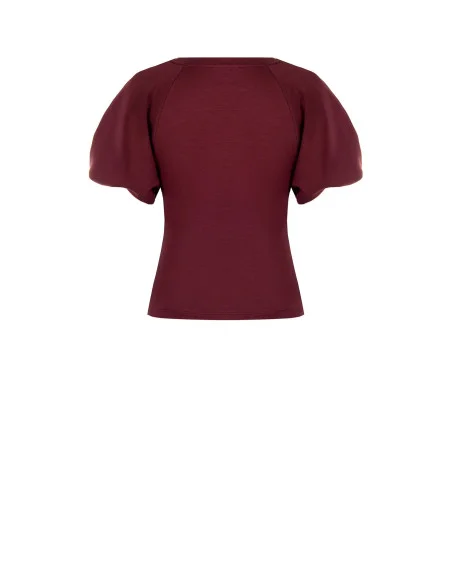 Top Sfiancato In Neoprene Con Maniche A Palloncino Rinascimento
