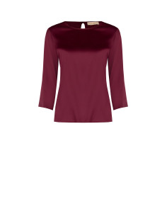 Blouse fluide à manches 3/4 en satin « Rinascimento »