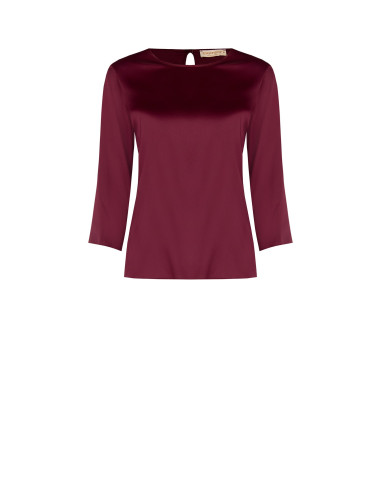 Blouse fluide à manches 3/4 en satin « Rinascimento »