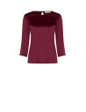 Blouse fluide à manches 3/4 en satin « Rinascimento »
