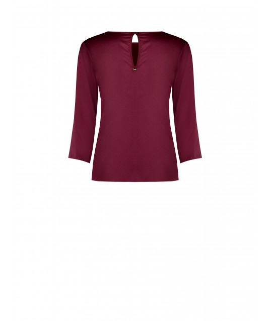 Blouse fluide à manches 3/4 en satin « Rinascimento »