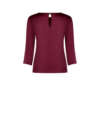 Flowy 3/4-Sleeve Satin Blouse by Rinascimento