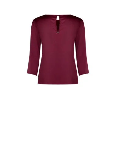 Flowy 3/4-Sleeve Satin Blouse by Rinascimento