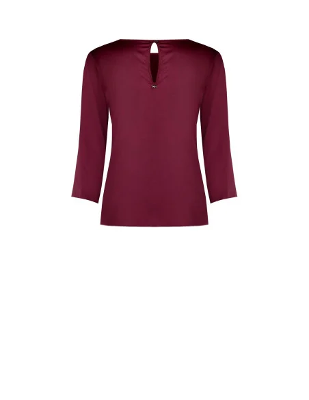 Flowy 3/4-Sleeve Satin Blouse by Rinascimento